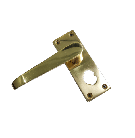 Image of Lever Handle Jorge 100mm plain design, sold as a pair, made of brass